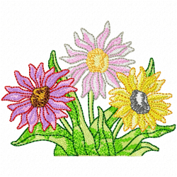 Flowers And Tree Embroidery Design 3